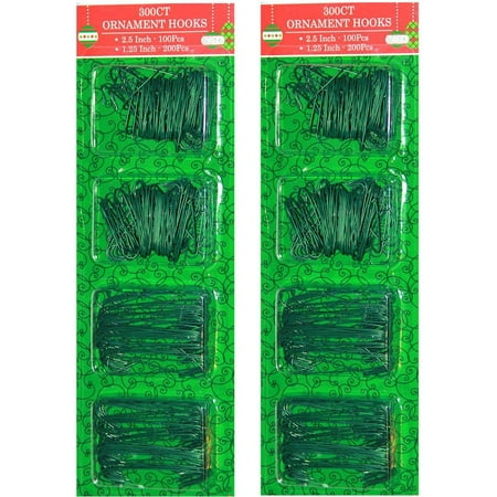 Christmas Value Pack - Christmas Ornament Hooks - 2 Lenghs - Green (Pack of 600)