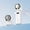 #0610-White, variant on Kieccall Ice Feel Neck Hanging Portable Handheld Fan with Digital Display High Wind for Outdoor Summer Heat Relief