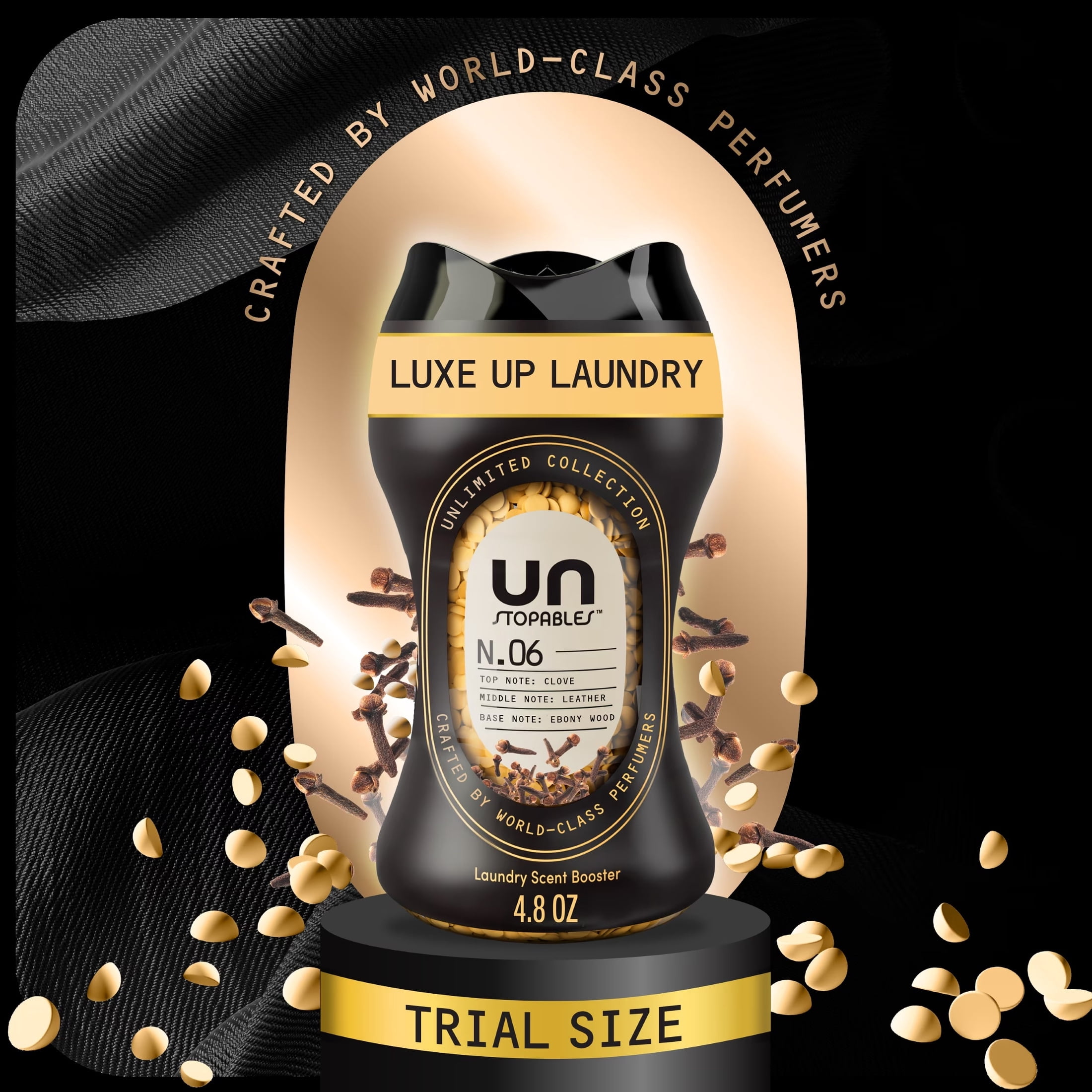(4 pack) Downy Laundry Scent Beads, Unstopables Unlimited Collection, In-Wash Scent Booster, N.06 Scent, 4.8 oz