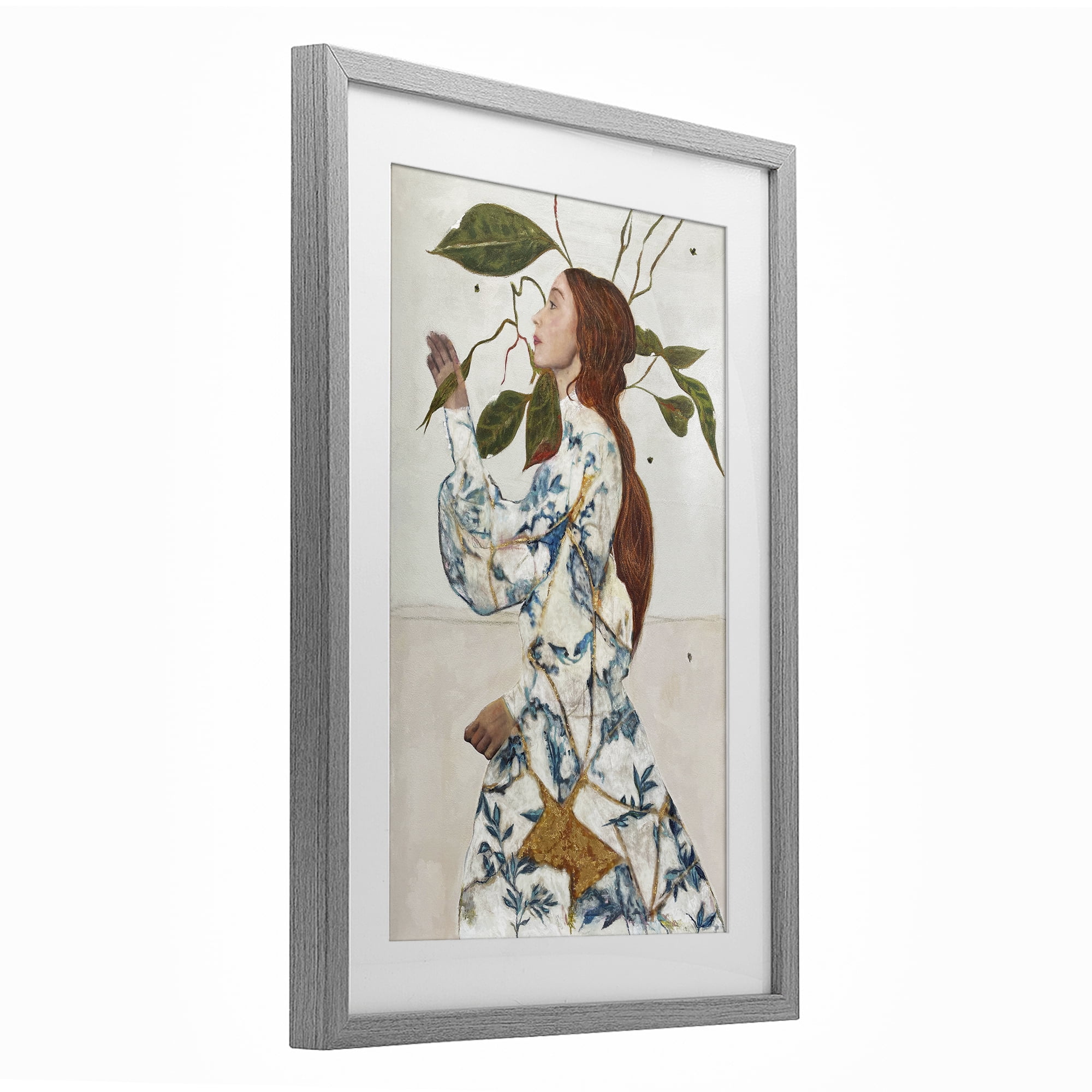 Stupell Industries Le Voyage Fantastique Portrait Gray Framed Print Under Glass, design by Karenina Fabrizzi
