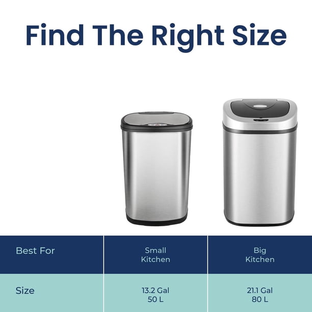 Nine Stars Large 21.1 Gallon Touch Trash Can, Automatic Motion