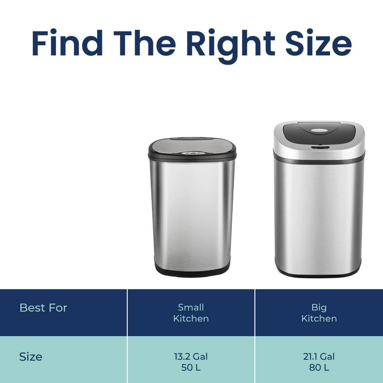 Nine Stars Large 21.1 Gallon Touch Trash Can, Automatic Motion