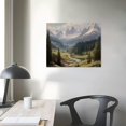 thumbnail image 4 of ERAPDAUR  Rustic Mountain Painting Vintage Landscape Wall Art Canvas Prints Classic Art Forest Tree Pictures for Wall Decorations Vintage Room Decoration for Living Room Bedroom 20x16in, 4 of 6