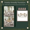 thumbnail image 4 of Retro 5-Piece Wooden Dining Table Set, Extendable Table with Butterfly Leaf & X-shaped Base and 4 Dining Chairs with Back Flared Legs & Button Tufting, Furniture Set for Kitchen Dining Room, Oak, 4 of 7