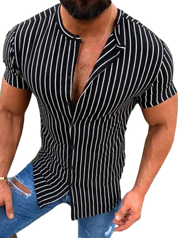 Striped Dress Shirts Tops | Walmart 