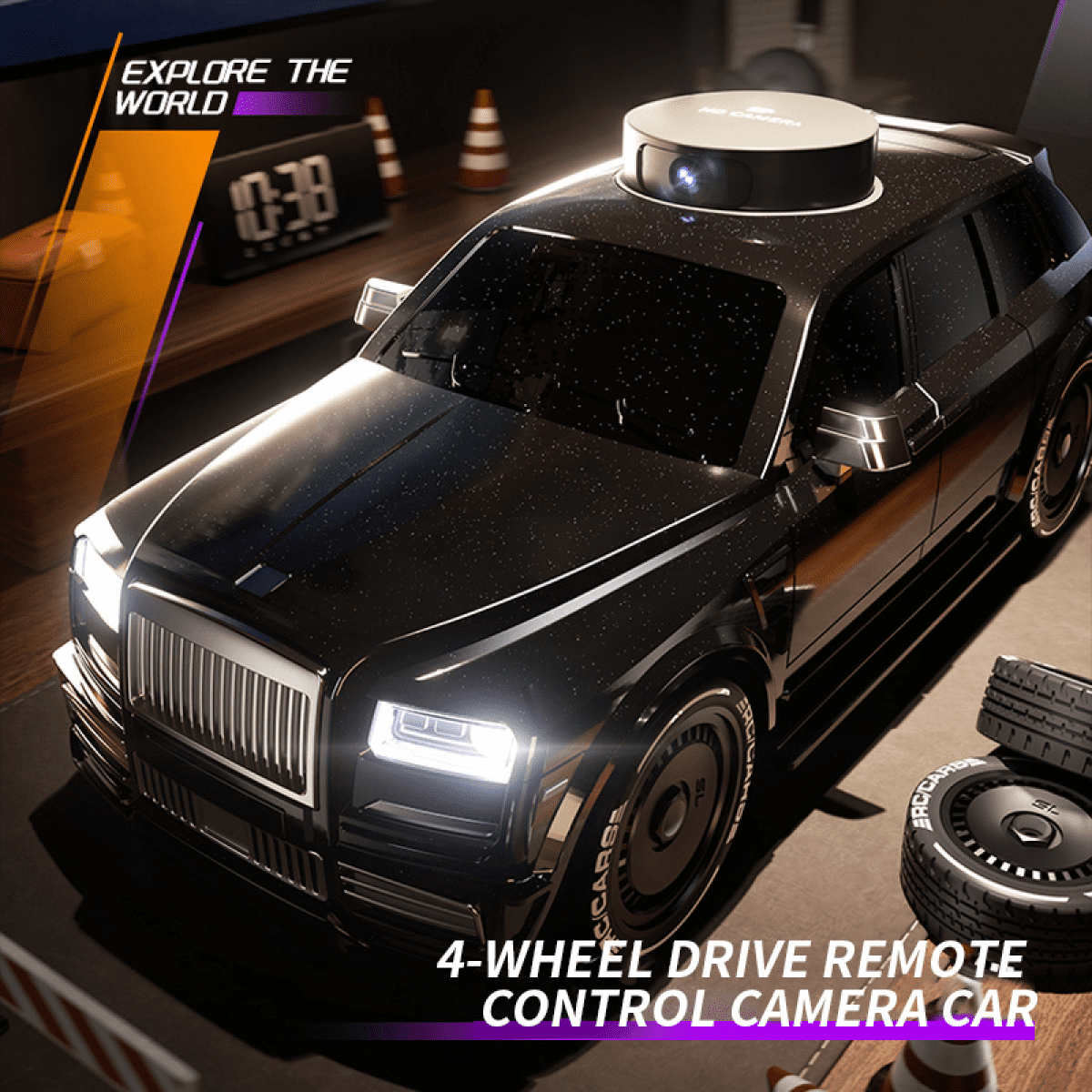 RC Truck with 720P Camera for Adults, Remote Control Car with Real-time View Transmission for Ages 14+ Birthday Gifts(Black)