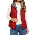 thumbnail image 7 of Womens Puffer Vest Collared Quilted Zip Front Fleece Lined Collar Warm Winter Vest, 7 of 7