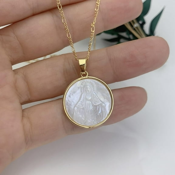 Medal Virgin Mary Salvation Miraculous Necklace,Faith Necklace for Women