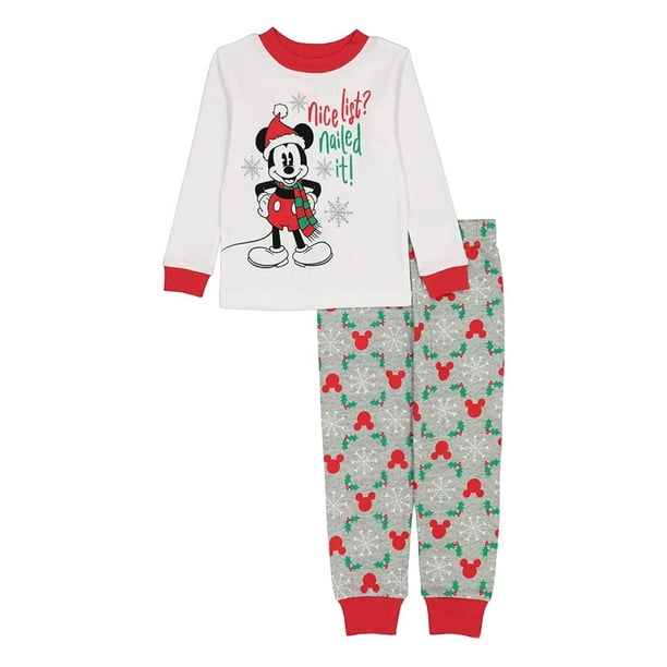 Conjunto de pijama de algodón 5T de Mickey Mouse de Disney para niños