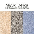 thumbnail image 4 of Miyuki Delica 11/0 Round Beads (5.2g) DB1538 Light Grey Smoke Opaque Ceylon, 4 of 4