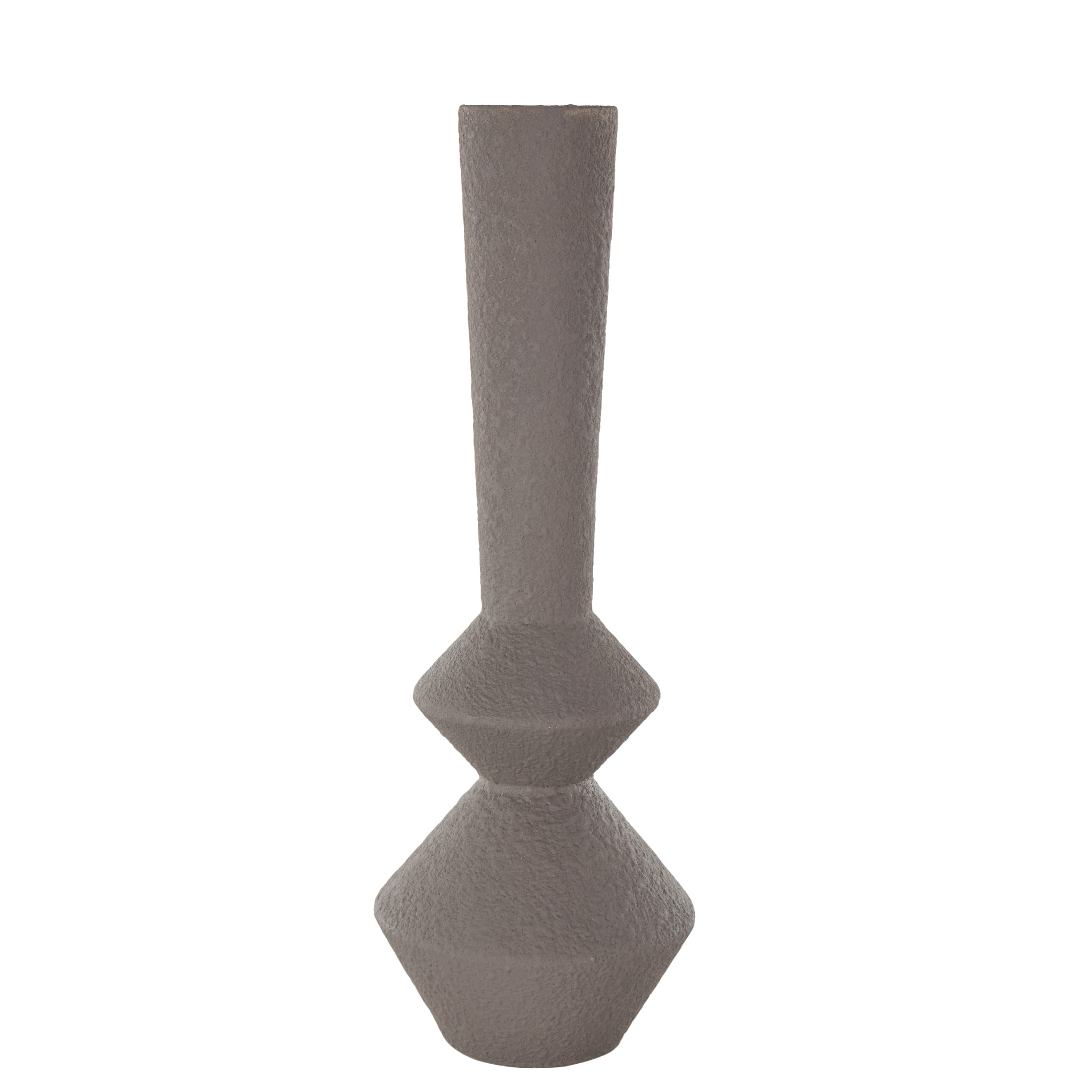 DecMode 25" Art Deco Fluted Dark Gray Metal Vase