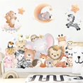 thumbnail image 1 of Super Cute Animal Zoo Stars and Moon Wall Decals Panda Fox Lion Bear Elephant Zebra Wall Stickers Bedroom Living Room TV Wall Door Decor Murals (Cute, 1 of 4