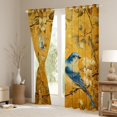 thumbnail image 2 of jejeloiu Retro Rustic Flower Curtains Pack of 2 (42x84 Each),Country Bird Curtains Blackout,Ogold Floral Bedroom Curtains For Men Women,Breathable Home Decor, 2 of 5