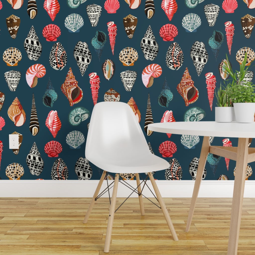 Peel-and-Stick Removable Wallpaper Seashells Modern Seashell Ocean