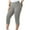 Gray, variant on Women's Plus Size Yoga Pants Capris Solid Color Elastic Waist Tummy Control For Workout Dark Blue