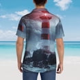 thumbnail image 3 of Lsque Lighthouse in a Stormy Sea pattern Hawaiian Shirt for Men, Unisex Summer Beach Casual Short Sleeve Button Down Shirts-XX-Large, 3 of 9
