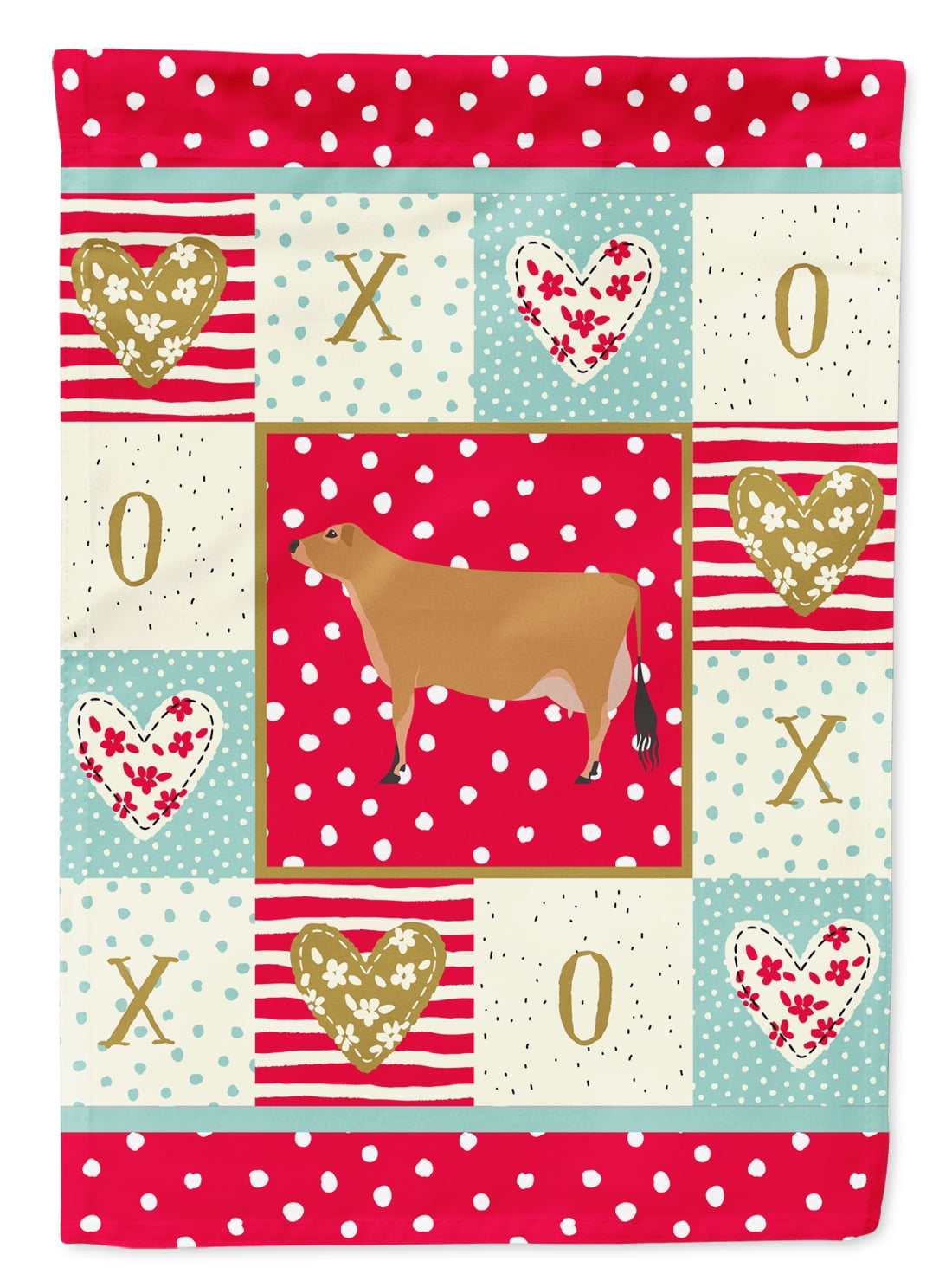 Caroline's Treasures Jersey Cow Love Garden Flag