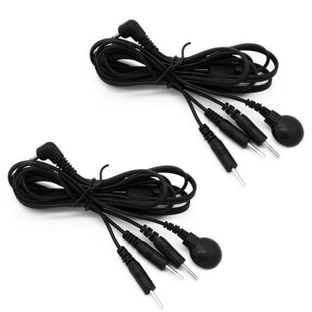 2 pcs Lead Wires Cable Massagers Unit to 2.0 mm Hole and 3.5mm Snap