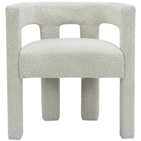 Meridian Furniture Athena Cream Boucle Fabric Accent/Dining Chair