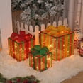 thumbnail image 2 of Cateissary Caja de regalo decorativa, adornos navideños con luces LED brillantes, exquisita caja de regalo, conjunto de Navidad Kits de decoración para fiestas fragmentos, 2 of 6