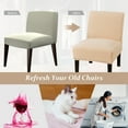 thumbnail image 3 of CJC Armless Accent Chair Covers Stretch Couch Slipcovers Removable Furniture Protector Covers for Home Hotel, Beige, 3 of 9