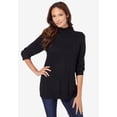 thumbnail image 2 of Roaman's Women's Plus Size Drop Needle Mockneck Lightweight Sweater Knit, 2 of 4