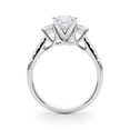 thumbnail image 2 of Ammo Jewel 2.2 Ct Princess Cut Lab Created Diamond Engagement Ring - Three Stone Wedding Rings for Her - 14K White Gold Plated Prong Setting - A Timeless Addition to Her Jewellery Collection, 2 of 2