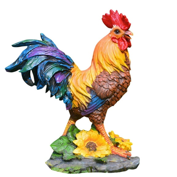 Clearance! Nomeni Desk Decor Rooster Decoration Garden Garden Decoration Poultry Chicken Model Resin Home Decor C
