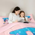 thumbnail image 4 of Manfei Sea Animal Axolotl 7pcs Bedding Comforter Set,Colorful Sealife Croal Queen Bedding Sets,First Letter P Queen Sheet Sets For Girls,Super Cozy Room Decor Reversible, 4 of 8
