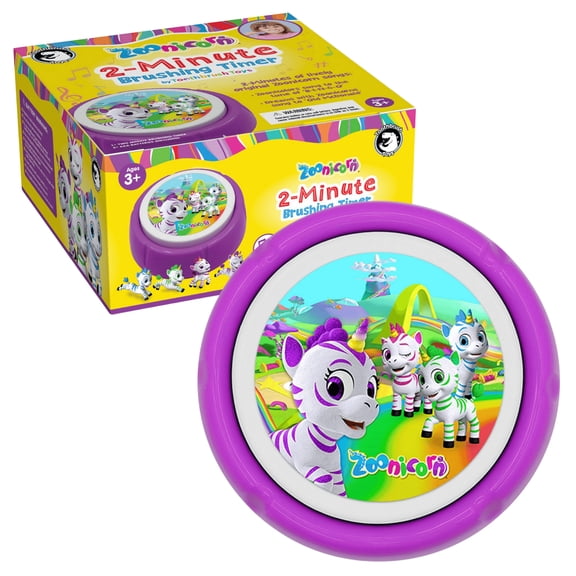 Zoonicorn Two Minute Toothbrush Timer, Batteries Included, Toothbrush Toys