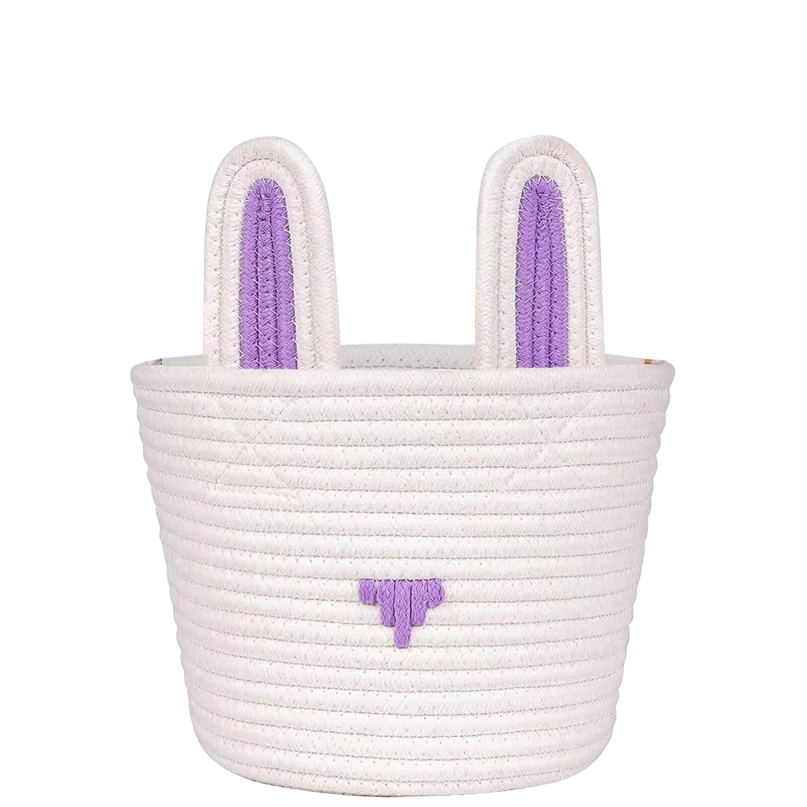 SATRINO Easter Basket, Empty Easter Baskets Essentials for Kids Boys Girls with Bunny Tag Egg Basket Eater Gifts for Toddler Teens Babys First Easter Basket