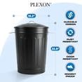 thumbnail image 6 of Plexon Metal Trash Can with Lid 13 Gallon, Decorative Outdoor Trash Can Heavy Duty Galvanized Metal Bucket with Lid for Garage Workshop Storage Farmhouse, Black, 6 of 9