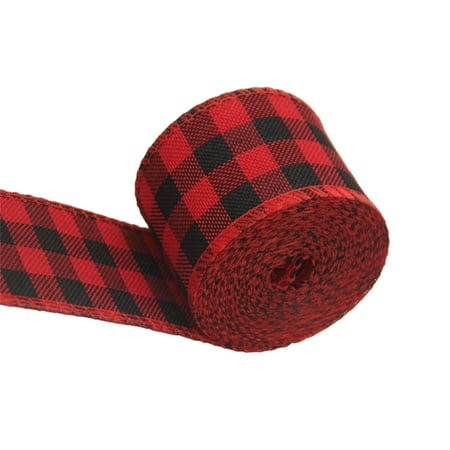 

Tmosphere Christmas Ribbon Portable Party Decoration Classic Plaid House Decorations Exquisite Decorative Accessories for Celebration 3 Width 5cm