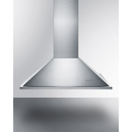 36  wide island range hood in stainless steel  made in Spain with curved canopy style
