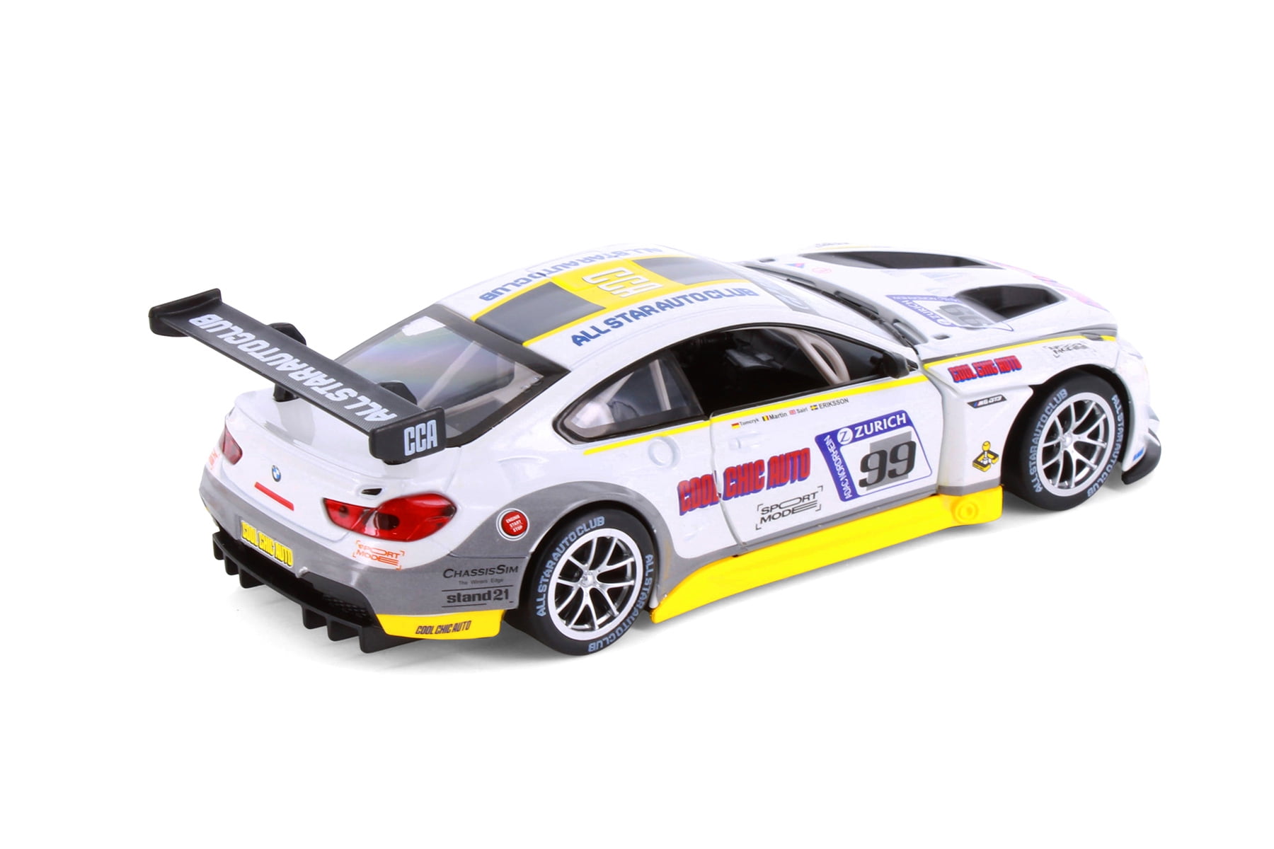BMW M6 GT3 MCC #99, White - Showcasts 68178D - 1/24 Scale Diecast Model Car