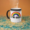 thumbnail image 4 of Heat Sensitive Color Changing Mug with Rainbow Pride Design - "I'M Gay!" Reveal Ceramic Coffee Cup - Lgbtq+ Expressive Drinkware - Fun Surprise Heat Activated Magic Mug Gift 1 Cup, 4 of 8