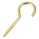 thumbnail image 3 of Ganchos de ojo de tornillo pequeños Uxcell de 3.3" con tornillos autorroscantes de acero al carbono dorado 20 piezas, 3 of 4