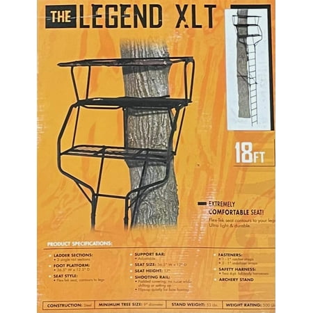 Muddy Legend XLT 2 Man Tree Stand 18 FT. - 500 lb. Rated - 2 Four Point Harnesses -Flex-Tek Seats