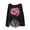 Black-Tops, variant on Women's Pink Sunflower Multi Ribbon Graphic Off Shoulder Long Sleeve Waffle Knit Sweater Autumn Layer Casual Daily Tops