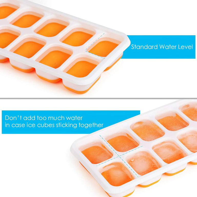 MadMedic Silicone Ice Cube Tray with Lid BPA Free 4 Pack (56 1.6'' Cubes)  1oz Food Freezer Tray Dishwasher Safe Ice Cube Tray with Easy Release  Square