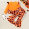 thumbnail image 3 of Tiny Cutey Toddler Baby Girl Halloween Clothes Outfit Long Sleeve Ghost Pumpkin Top Pants Set, 3 of 8