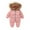 Pink, variant on Edvintorg 6-24 Months Unisex Baby Clothes Winter Coats Toddler Baby Girls Boys Long Sleeved Down Cotton Coat Hooded Romper Zippered Jumpsuit Crawling Suit