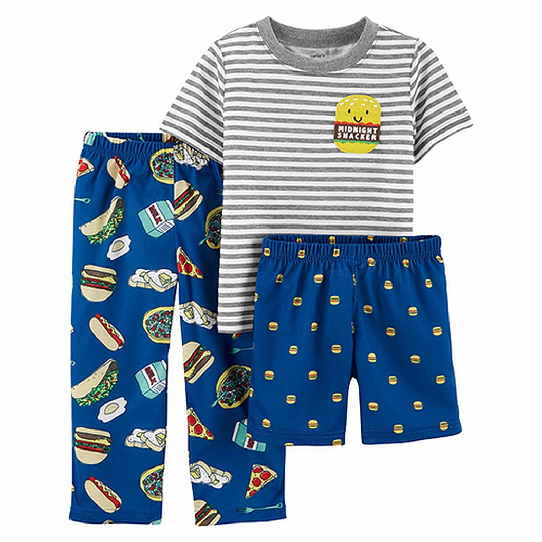 Carter's Sleepwear Baby Boys Sleepwear 3Piece Striped BurgerPrint