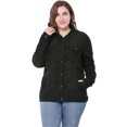 thumbnail image 3 of GRACE & GRANDEUR Women's Plus Jean Jacket Button Closed Cropped Denim Jacket, 3 of 6