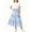 Sky Blue, variant on Tween Girls 2 Piece Outfits Casual Short Sleeve Crewneck Bowknot T Shirt and Elastic High Waist Flowy Midi Skirt Summer Clothes Vacation Playwear Boutique Sets