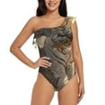 thumbnail image 4 of Daiia Golden White Tiger Women's One Piece Swimsuits Personalized One Shoulder Swimwear Asymmetric Ruffle Bathing Suits-XX-Large, 4 of 8
