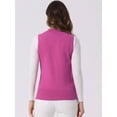 thumbnail image 4 of DARING DIVA Women's Vest Preppy V Neck Sleeveless Pullover Sweater L Hot Pink, 4 of 6