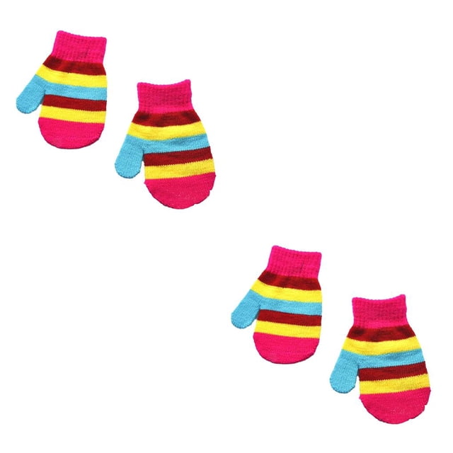 Qarigey 1 par de manoplas para niños, manoplas cómodas y coloridas para niños pequeños, funda para calentar las manos, manoplas para niños al aire Rosa roja 2piezas Qarigey CBP385402