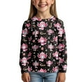 thumbnail image 4 of Garronmavis Christmas Axolotls Girls Long Sleeve T-Shirts Size 15-16 Comfortable Cane Candy Casual Crewneck Loose Fit Tee Tops Stylish Long Sleeve Crewneck T-Shirts Tee Tops, 4 of 7