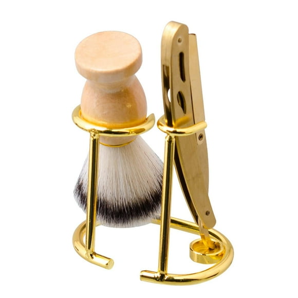 Herramienta de Limpieza de Brochas de Afeitar 3 en 1, Cerdas de Nailon Manuales Duraderas de Alto Rendimiento, Soporte para Brochas de Afeitar para Cu oro